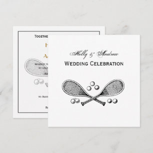 Invitation Sports Vintage Croisé Tennis Racquet Tennis Balls