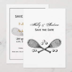 Invitation Sports Vintage Croisé Tennis Racquet Tennis Balls