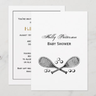 Invitation Sports Vintage Croisé Tennis Racquet Tennis Balls