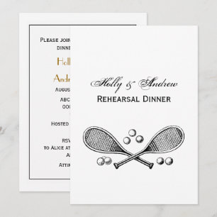 Invitation Sports Vintage Raquettes de Tennis Croisées Balles