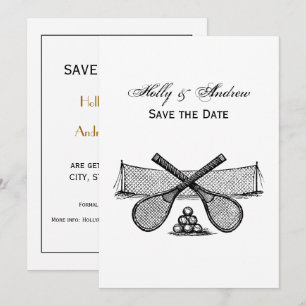 Invitation Sports Vintage Tennis Net, Raquettes Croisées, Bal