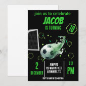 Invitation Sports Voler Soccer Objectif Anniversaire Invitati (Devant / Derrière)