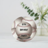 Invitation Sporty Baseball 85e Anniversaire Party Double face (Debout devant)