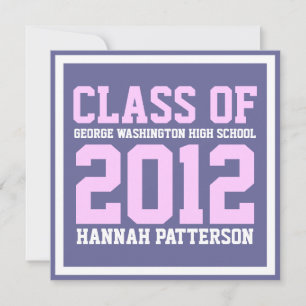 Invitation Sporty Girl Jersey Uniform Purple Graduation Party