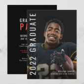 Invitation Sporty Look Full Photo Graduation (Devant / Derrière)