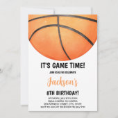 Invitation Sporty Orange Court Thème pour enfants (Devant)