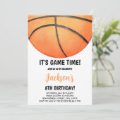 Invitation Sporty Orange Court Thème pour enfants (Debout devant)