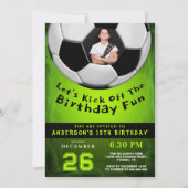Invitation Sporty Vibrant Green Custom Photo Birthday  (Devant)