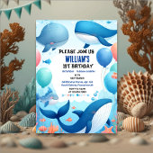 Invitation spot poisson cool baleine bleu marine requin 1er a