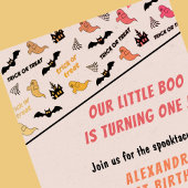 Invitation Spotacular Ghost Pink Halloween 1er anniversaire