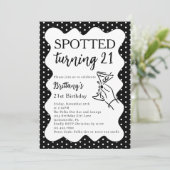 Invitation Spotted Turning 21 Polka Dot 21st Birthday Party (Debout devant)