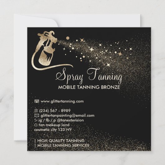 Invitation Spray Tan après soins Conseils d'instruction Corps (Devant)