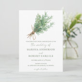 Invitation Sprigs de romarin avec Mariage Twine (Debout devant)