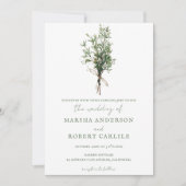Invitation Sprigs de romarin avec Mariage Twine (Devant)