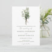 Invitation Sprigs de romarin avec Mariage Twine (Debout devant)