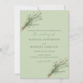 Invitation Sprigs de romarin avec Mariage Twine (Devant)