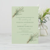 Invitation Sprigs de romarin avec Mariage Twine (Debout devant)