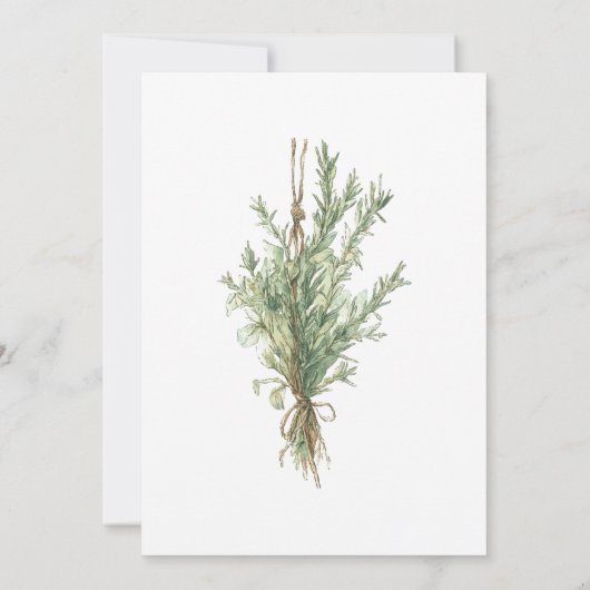 Invitation Sprigs de romarin avec Mariage Twine (Dos)