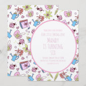 Invitation Spring and Books Birthday Party (Devant / Derrière)