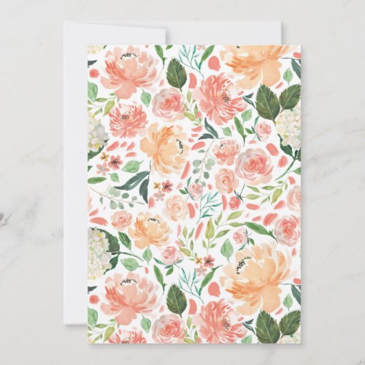 Invitation Spring baby girl est en floraison pêche verdure do (Dos)