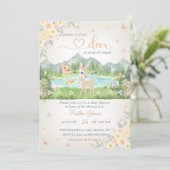 Invitation Spring Bloom and Butterflies Deer Baby Shower (Debout devant)