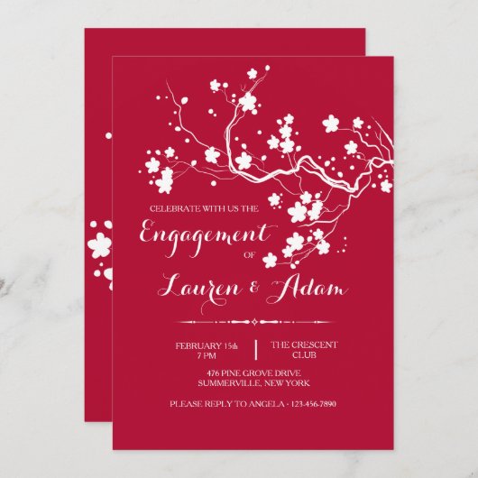 Invitation Spring Blossoms (Devant / Derrière)