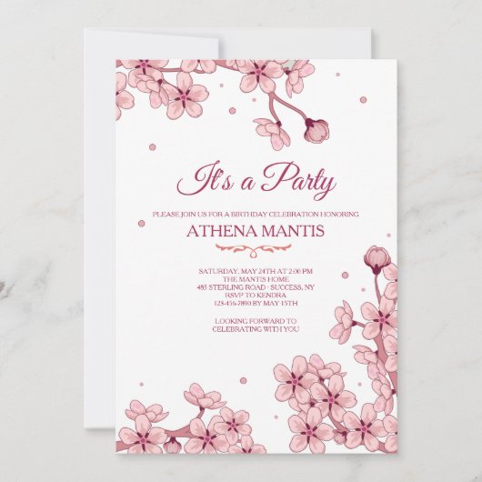 Invitation Spring Blossoms (Devant)