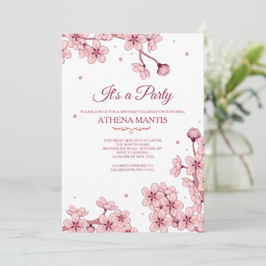 Invitation Spring Blossoms (Debout devant)