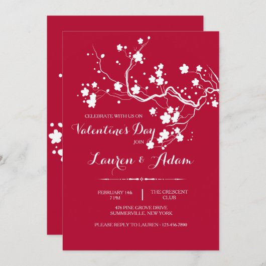 Invitation Spring Blossoms (Devant / Derrière)