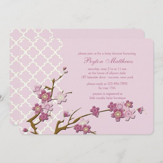 Invitation Spring Blossoms (Devant / Derrière)