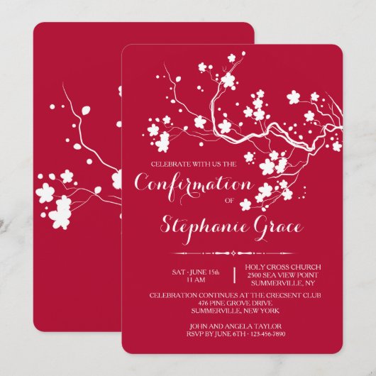 Invitation Spring Blossoms (Devant / Derrière)