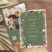Invitation Spring Boho Chic Colorful Wildflower Wedding 