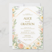 Invitation Spring Boho Colorfull Floral Watercolor Wedding (Devant)