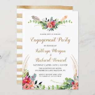 Invitation Spring Boho Country Floral Garden Engagement Party