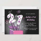 Invitation Spring Box 21st Birthday Party - rose & violet (Devant)