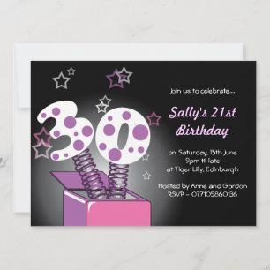 Invitation Spring Box 30th Birthday Party - rose & violet