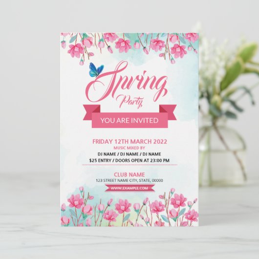 Invitation Spring Celebration Party Flyer (Debout devant)