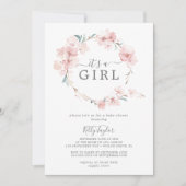 Invitation Spring Cherry Blossom C'est un Baby shower de fill (Devant)