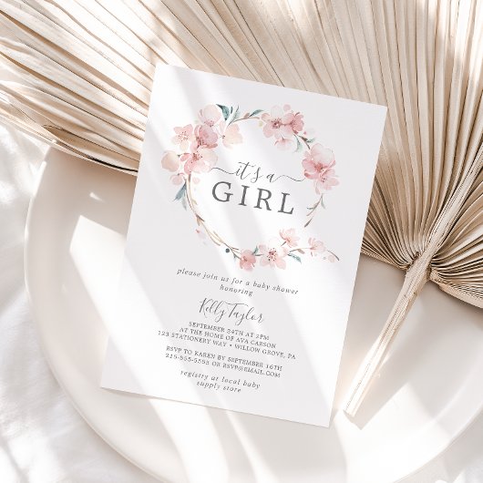 Invitation Spring Cherry Blossom C'est un Baby shower de fill