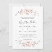 Invitation Spring Cherry Blossom Espagnol Nuestra Boda (Devant)