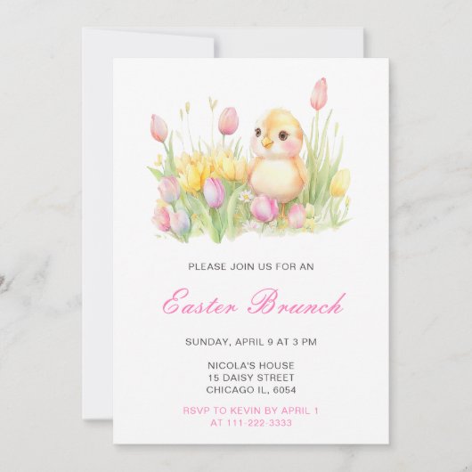 Invitation Spring Chick Easter Brunch (Devant)