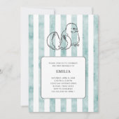Invitation Spring Chick & Stripes Enfant Vintage Anniversaire (Devant)
