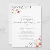 Invitation Spring Colorful Wildflower Wedding Breakfast (Devant)