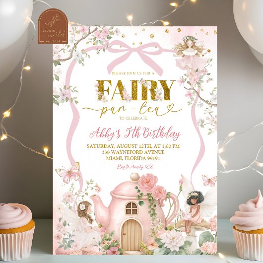 Invitation Spring Coquette Enchanted Fairy Tea Party Birthday