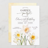 Invitation Spring Daffodil Garden Birthday Party (Devant / Derrière)