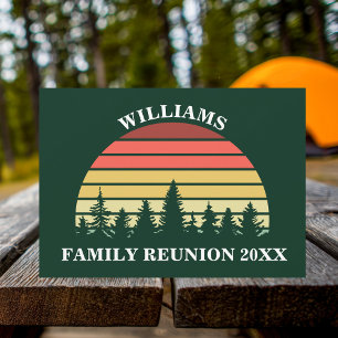 Invitation Spring Family Reunion Forêt Sunset Custom Party