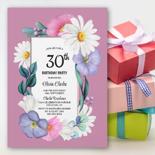 Invitation Spring Floral 30e fête d'anniversaire