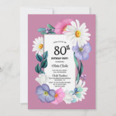 Invitation Spring Floral 80e fête d'anniversaire (Devant)