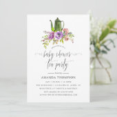 Invitation Spring Floral Baby shower d'aquarelle Tea Party (Debout devant)