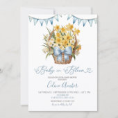 Invitation Spring Floral Blue Coquette Baby Shower (Devant)